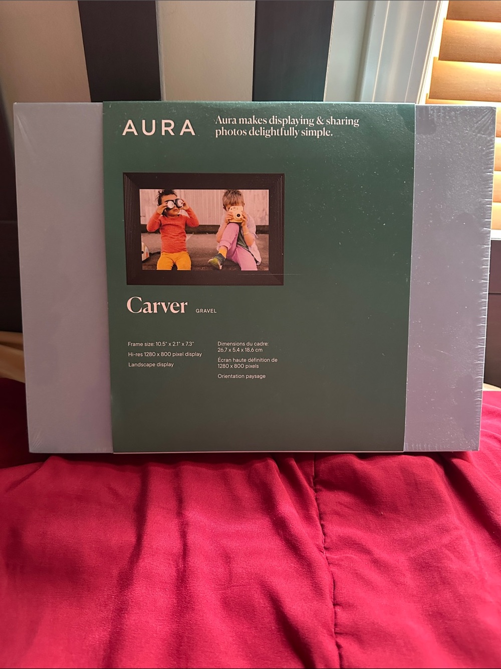 Aura Carver Digital Photo Frame - Gravel Gray